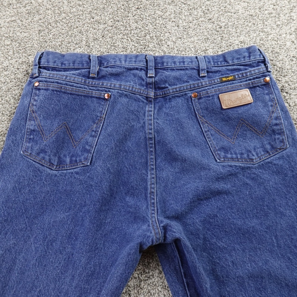 VTG Wrangler Jeans Mens 40X32 Dark Blue Denim Western Cowboy Cut Rodeo 13MWZ 90s